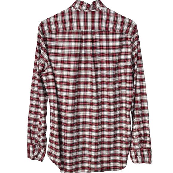 J. Crew Men’s Size Small Slim Flex Oxford Blue Red White Black Button Up Shirt - Picture 2 of 5